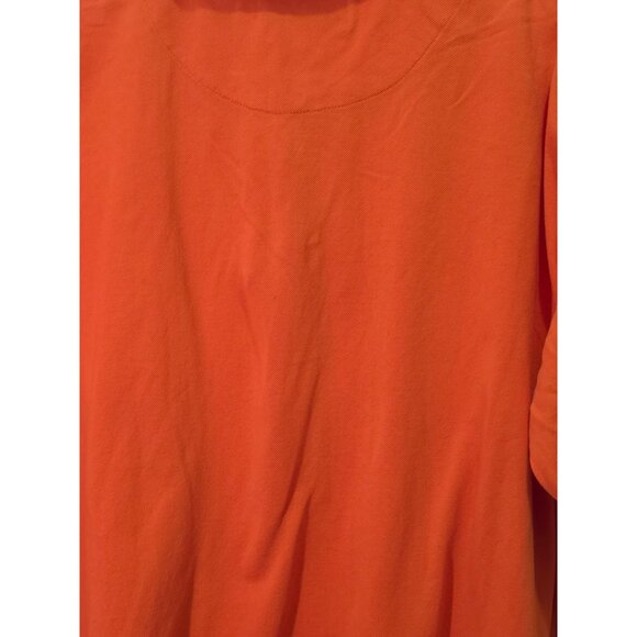 Alan Flusser Golf Polo Shirt Orange Short Sleeve White Trim Size L - Picture 4 of 7